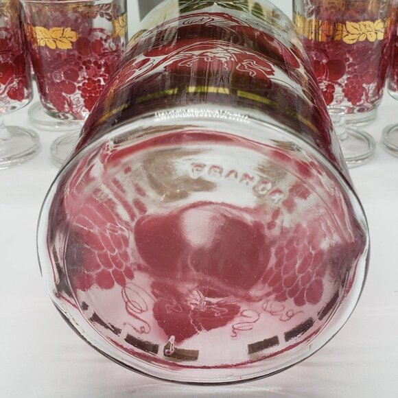 Luminarc France Vintage Gold & Red Fruit Glass Liqueur Decanter Set - Picture 4 of 12